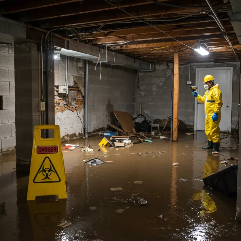 Flooded Basement Electrical Hazard in Afton, WY Property