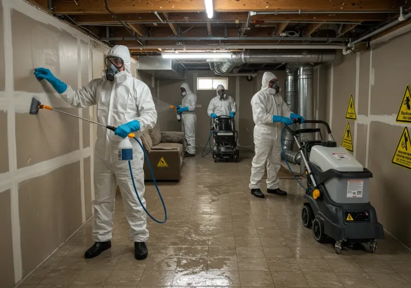 Basement Moisture Removal and Structural Drying process in Afton, WY